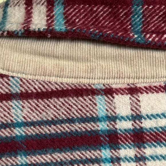 Denim and Co Burgundy Cotton Flannel Full Zip Long Sleeve Jacket 2X - Picture 4 of 7